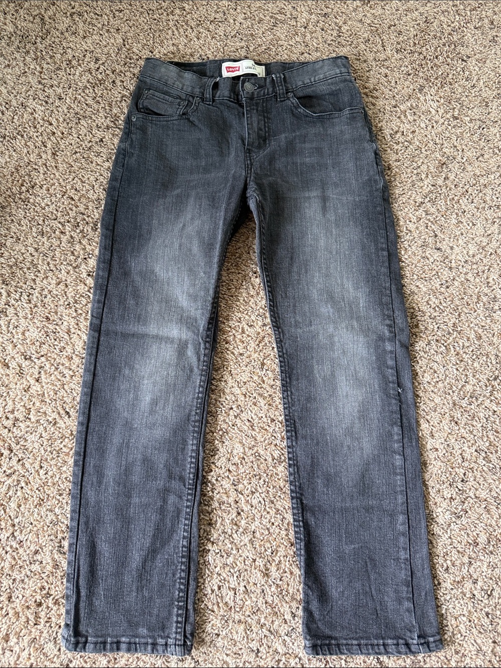 Levi's Kids Black Washed Straight-Leg Jeans
